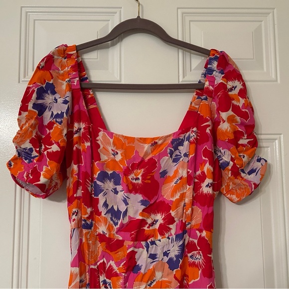L Space Alissa Super Bloom Floral Midi Dress in MEDIUM, NWT, Pink/Orange/Red - Picture 6 of 14